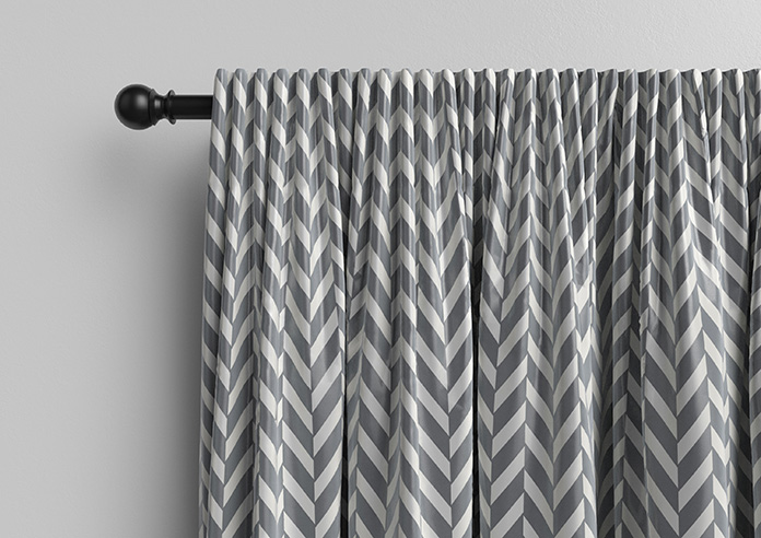 Chevron Stripe, Grey - Made to Measure Curtains - Image 10